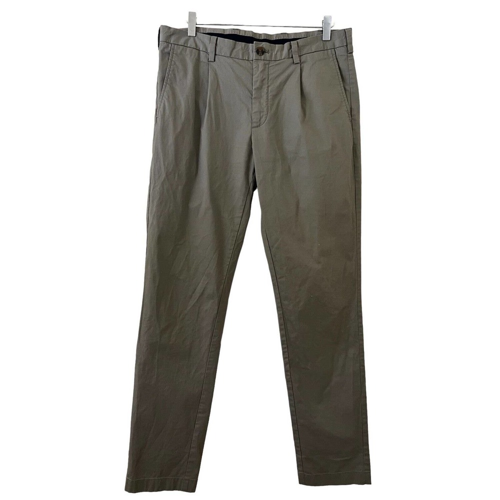 🌵 Brooks Brothers Men's Red Fleece Khaki Straight Leg Pants - Size 35/34